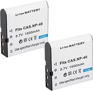 CNP-40 Replacement Battery 3.7V 1500mAh Set for Casio Exilim EX-Z600 EX-Z750 Z1000 Z1050 Z1080 FC100