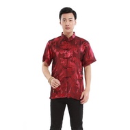 NEW YEAR SALE Cheongsam Pria Lengan Pendek Silky Import