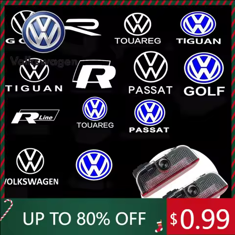 Interior Stickers LED HD Car Door Logo Welcome Light For VW Touareg 7P CR7 T-ROC Touran 5T1 Teramont
