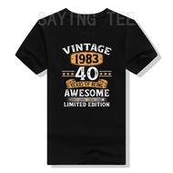 Vintage 1983 40 Year Old 40th Birthday Gifts for Men Women T-Shirt Mens Clothing Daddy Husband Birth