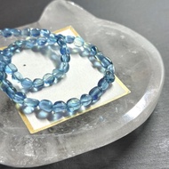 精品魔鬼海藍寶隨形手串。單圈