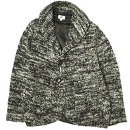 เสื้อไหมพรมคอปกแบบมีผ้าคลุมไหล่ มือสอง ยี่ห้อ FWK by ENGINEERED GARMENTS ไซส์ 0 สีเทา/น้ำตาล ผลิตในส