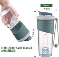 蛋白質搖搖杯 700 毫升連攪拌球便攜運動前乳清搖搖杯適用於健身房戶外活動  bmsmckp Protein Shaker 700ml Bottle with Whisk Ball Mixer Por