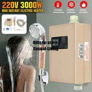 220V Electric Hot Tankless Water Heater Temperature display Heating Shower Universal 3000W Bathroom Kitchen Instant Water Heater