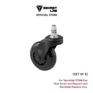 Secretlab Soft Rollerblade Casters (Set of 5) - Suitable for Secretlab TITAN Evo (Small, Regular)