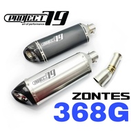 Project79 Exhaust ZONTES 368G New Ekzos Tabung Long Muffler Stainless Steel 368 G Black Silver SCOOT