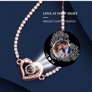 ORINTHIA S925 Bracelet Custom Tennis Chain Photo Color HD Projection with Diamond Heart Shape Person