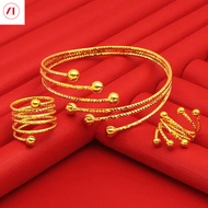 XT Jewellery Korea 24k Spring Ring Bracelet Beads 916 Original Gold Plated Woman