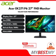 Acer EK271 P6 27" IPS 144hz 1ms FHD Monitor (VGA/ HDMI/ AUXO) Build-in SPK