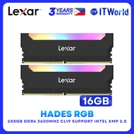 Lexar Hades RGB DDR4 RAM 16GB Kit2×8GB 3600MHz CL19 Desktop Memory (LD4BU008G-R3600GDLH) itw