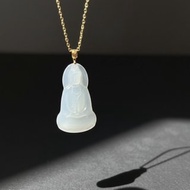 冰種翡翠觀音菩薩項鍊 18K金墜頭 | 天然緬甸玉翡翠A貨 | 送禮