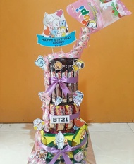 SNACK TOWER ULNG TAHUN + UANG TARIK / SNACK CAKE / CUSTOM / HADIAH / MURAH