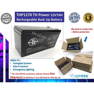 Battery THP1270 TH Power 12V 7AH Rechargeable Seal Lead Acid Back Up Battery - Autogate / Alarm Backup (12V7AH)