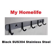 Black Robe Hook IT-T1008-5BL SUS304 Stainless Steel / (NON RETURNABLE)