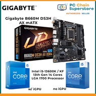Intel i5-13600K / i5-13600KF 13th Gen Processor + Gigabyte B660M DS3H AX DDR4 mATX Motherboard