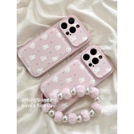 Phone Phone Case Suitable for iPhone 13 14 15 16 17 Pro max Plus Air Leather Large Window Polka Dot 