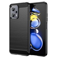 全城熱賣 - 適用於小米 Poco X4 GT 拉絲系列碳纖維TPU手機殼（黑色）