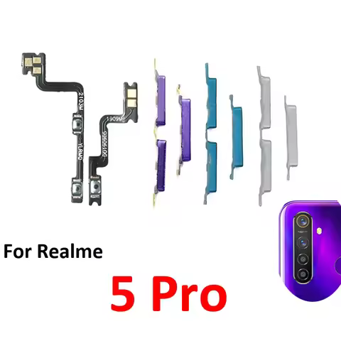 For Realme 5 Pro Phone New Housing Power Volume Button On Off Up Down Switch Key Internal Flex Cable