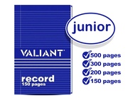 Valiant Record Book Notebook Hard Cover Junior Record Book
