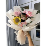 Handmade Crochet Graduation Flower Bouquet