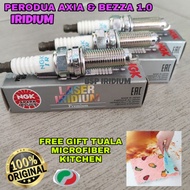 {💯% Original } Axia / Bezza 1.0 ♥️ Ngk Spark plug iridium terbaik Perodua Axia &amp; Bezza 1.0 Ngk Laser iridium - (3 biji )