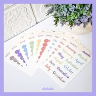 Date Day Week Month Waterproof Icon Bujo Planner Sticker Sheet