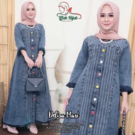 Maxi Jeans Dresses Long Dress Muslimah Hijabs Fashion Jubah Muslimah Gamis Dress