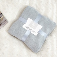LZD 4-layer Pure Cotton Plain Gauze Blanket Queen Size Air Conditioning Nap Sofa Blanket Home Leisur