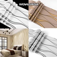 MAINAUSHUI6K PVC Wallpaper, 45CM* Wavy Line Design Wall Sticker,  Self Adhesive WaterProof Wall Pape