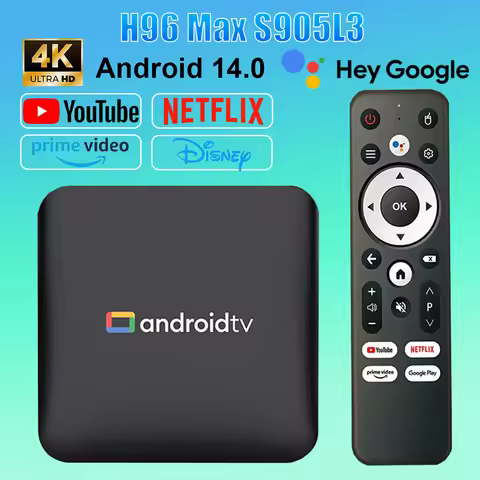 TV Box H96 MAX S905L3 Android 14.0 Set-top Box BT Remote Control 4K Quad Core Media Player Home Smar