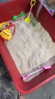 Sandbox กระบะทราย  240 ลิตร ผ้าใบคลุมกระบะทราย Sandbox cover ทรายฆ่าเชื้อสำหรับเด็ก Playsand for kid