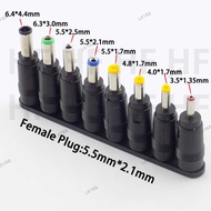 8 in 1 5.5*2.1mm DC Power Jack Female Plug Adapter Connectors to 6.3 6.0 5.5 4.8 4.0 3.5 2.5 2.1 1.7