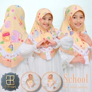 Al-JAZEERA CHILDREN'S INSTANT HIJAB WITH SCHOOL JERSEY PRINTING MOTIF, COOL, COMFORTABLE TO WEAR, OR