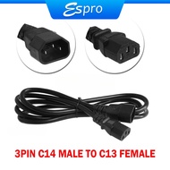 C14 TO C13 3-Pin Female Main Power Extension Cord Lead Cable