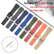 18mm TPU Resin Strap for Casio F-91W F-84 F-105/108 A-158/168 AE-1200/1300 Watch Band Waterproof Spo
