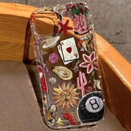 เคสโทรศัพท์ลาย Clear Western Cowboy Sticker Bomb, เคสป้องกันการกระแทกสไตล์โบฮีเมียน, Lucky Ball Coll