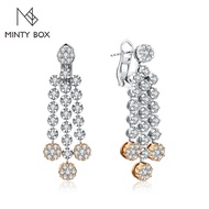 MINTYBOX 2.59ct S925 Sterling Silver Diamond Moissanite Drop Earrings for Women 18k Gold Plated Luxu