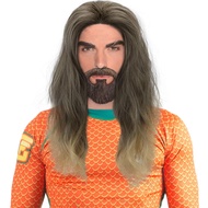 Long Brown Cosplay Wig Men Synthetic Wavy Anime Rogue Wigs Role Play Hair for Party Halloween Costum