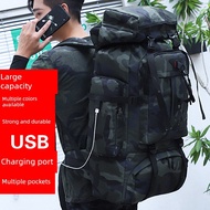 80L Large Capacity Backpack Travel Bag Men Women Charging Interface Camping Backpack Outdoor Travel 