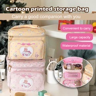 Make up Bag Cartoon Large Travel Cosmetic Bags Organizer with Brush Holder for Girl Portable Makeup