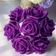 HOMECLEOESQX Foam Roses Blue Roses 10pcs Wedding Party Decor DIY Artificial Flowers