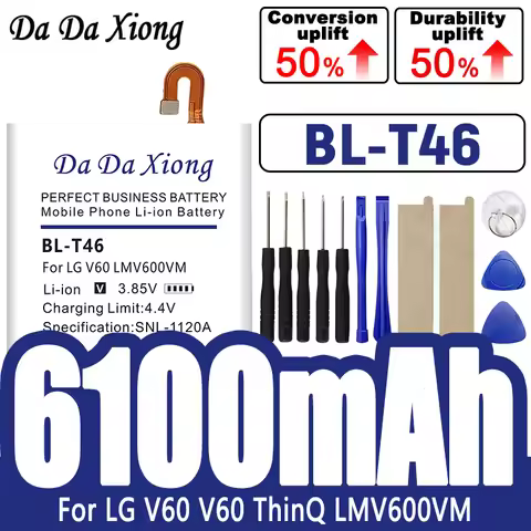 Mobile Phone Batteries BL-T46 6100mAh For LG, V60, V60, ThinQ, LMV600VM, V600VM, V600QM5 Smartphone 