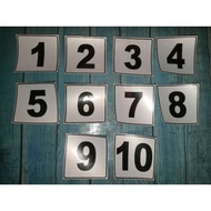 Number Sticker Package 1 to 10, Glossy Vinyl Sticker Material, Waterproof, Door Number, Hotel Number