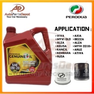 PERODUA Fully Synthetic Engine Oil  0W-20 3.5L -PERODUA MYVI 17Y / BEZZA / ARUZ /ALZA