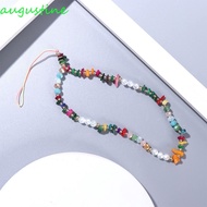 AUGUSTINE Mobile Phone Lanyard For Mobile Phone Case Bohemia Pearl Mobile Phone Chain Mobile Phone Accessories Bead Hanging Cord Cell Phone Lanyard