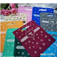 100PCS BEG KAIN GOODIES 20CMX25CM / Beg Goodies Kahwin / Non-woven bag