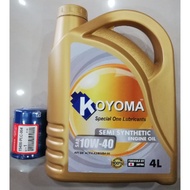 HONDA OIL FILTER + KOYOMA 10W40 SEMI SYNTHETIC ENGINE OIL