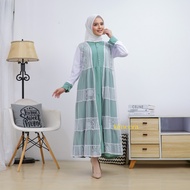 Gamis brokat crinkle kombinasi set 2 in 1 gamis brukat 2024 modern gamis crinkle airflow premium ter
