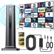 Antena TV Digital untuk TV Pintar Dalaman, Antena TV 2026 dengan Tapak Pelekat 3M, 360 ° Antena HDTV