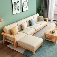 All Solid Wood Living Room Small Apartment Economical Corner Sofa Combination Engineering Single Apa